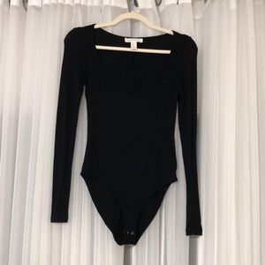 Forever 21 black long sleeve bodysuit